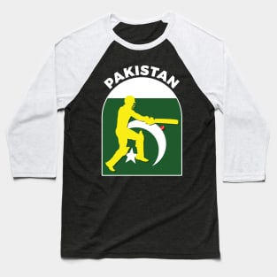 Pakistan Cricket Batsman Pakistan Flag Baseball T-Shirt